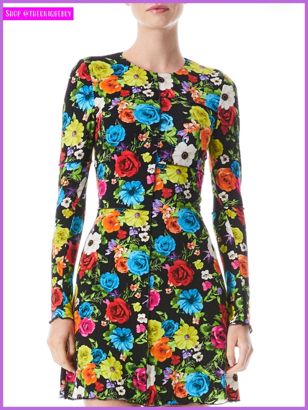 Alice + Olivia Delora Floral Multi Colored Mini Dress - Picture 3 of 16
